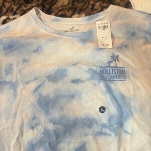 Hollister Sky Blue Tie-Dye Tee mens XL NWT